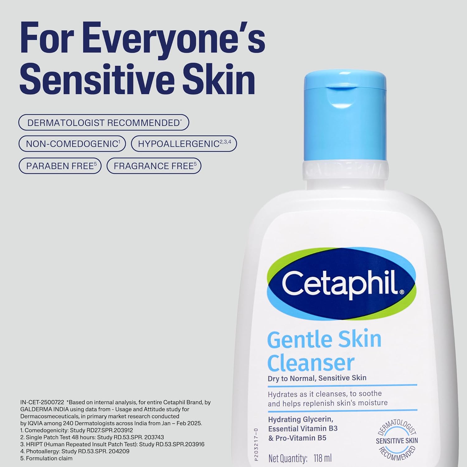 Cetaphil Gentle Skin Hydrating Face Wash 118ml, Paraben Free, Sulphate-Free Gentle Skin Hydrating Cleanser with Niacinamide, Vitamin B5 for Dry to Normal, Sensitive Skin - Image 4