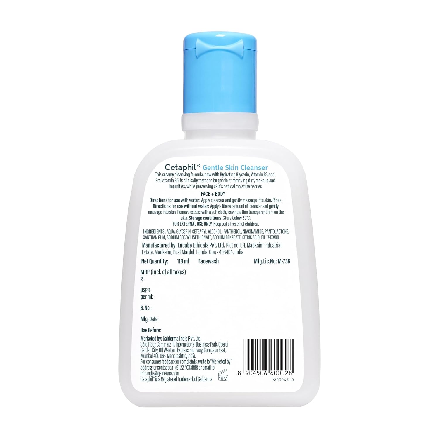 Cetaphil Gentle Skin Hydrating Face Wash 118ml, Paraben Free, Sulphate-Free Gentle Skin Hydrating Cleanser with Niacinamide, Vitamin B5 for Dry to Normal, Sensitive Skin - Image 8