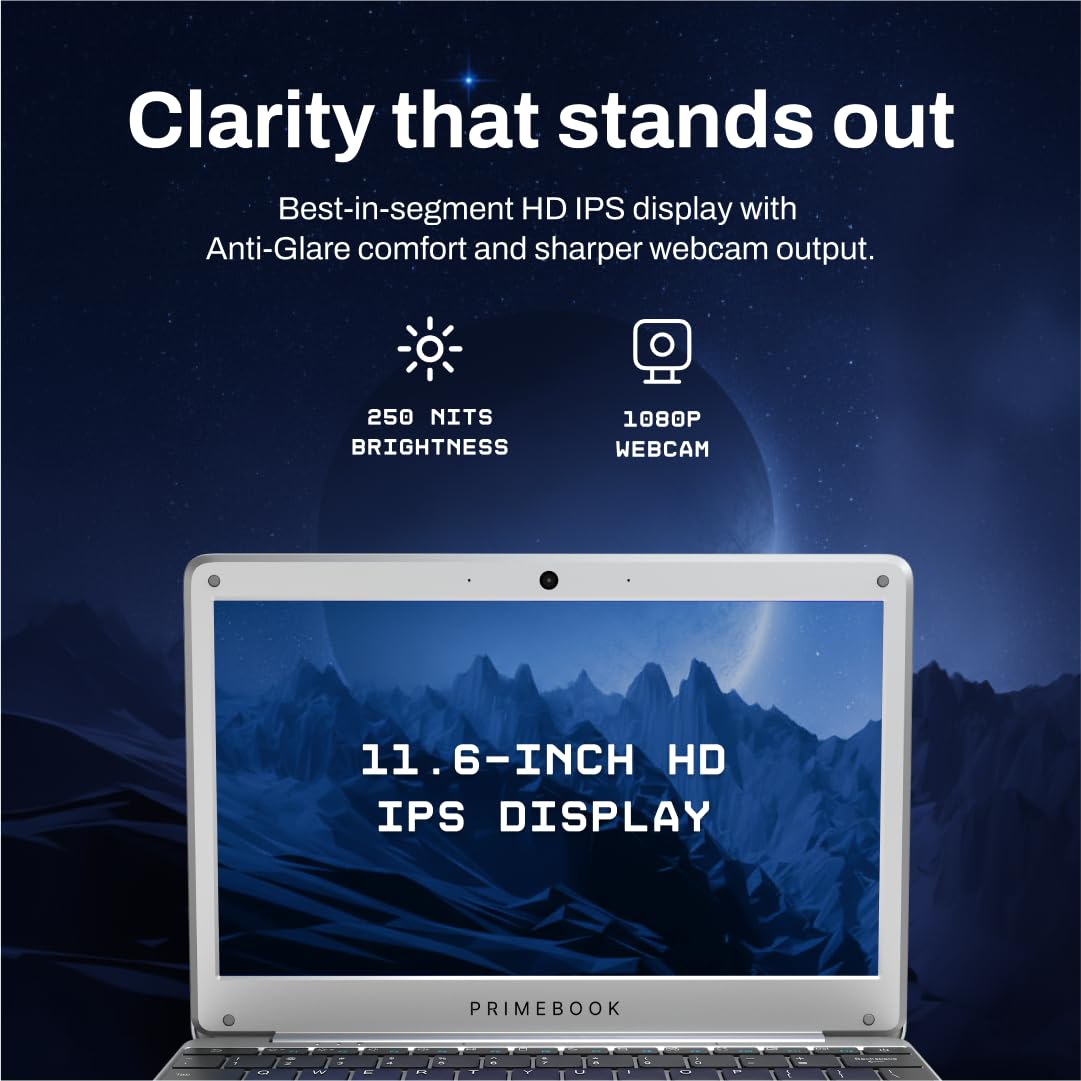 Primebook 2 Neo 2025 (New Launch) | 6GB RAM, 128GB Storage (Upgradable Upto 512GB) | MediaTek Helio G99 | Android 15 (PrimeOS3.0) | in-Built AI | 11.6” Thin & Light Laptop | Type-C, USB, MicroSD Ports - Image 4