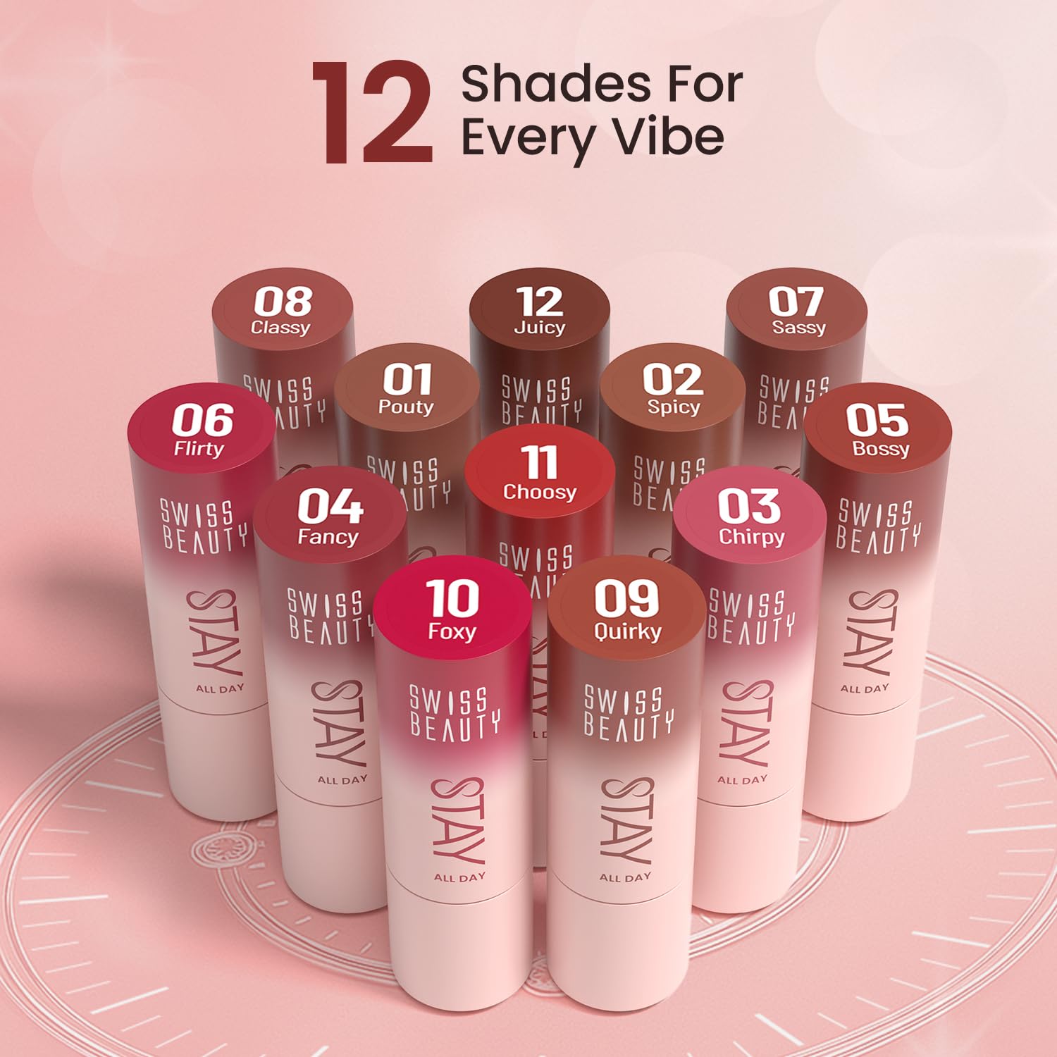 Swiss Beauty Stay All Day Lipstick | 12-Hour Stay | Transfer-Proof | Matte Finish | With Vitamin E & Shea Butter | Shade- 8. Classy, 4g - Image 3