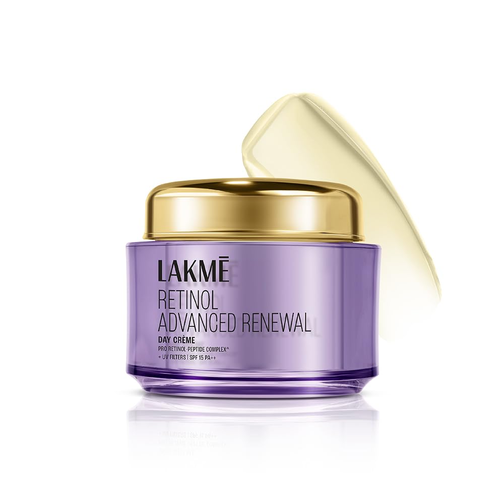 Lakme Retinol Advanced Renewal Day Creme Pro-Retinol Peptide Complex + UV Filters & SPF 15 PA++ 50G - Image 4
