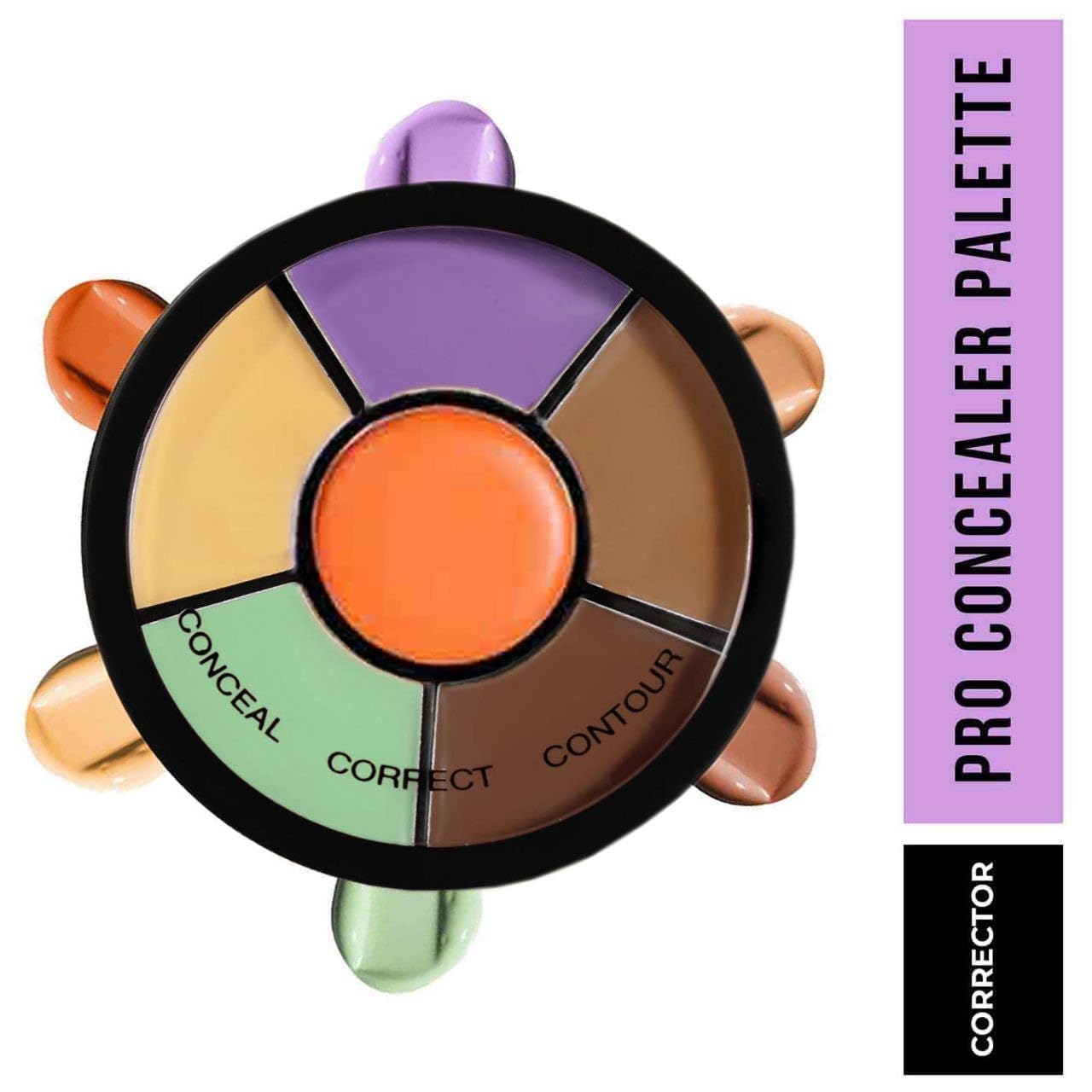 Color Corrector Concealer Palette, 6-in-1 Professional Makeup Kit with Waterproof Formula, Full Coverage Contour Set, Matte Finish, Crease Resistant, Oil Control - Image 2