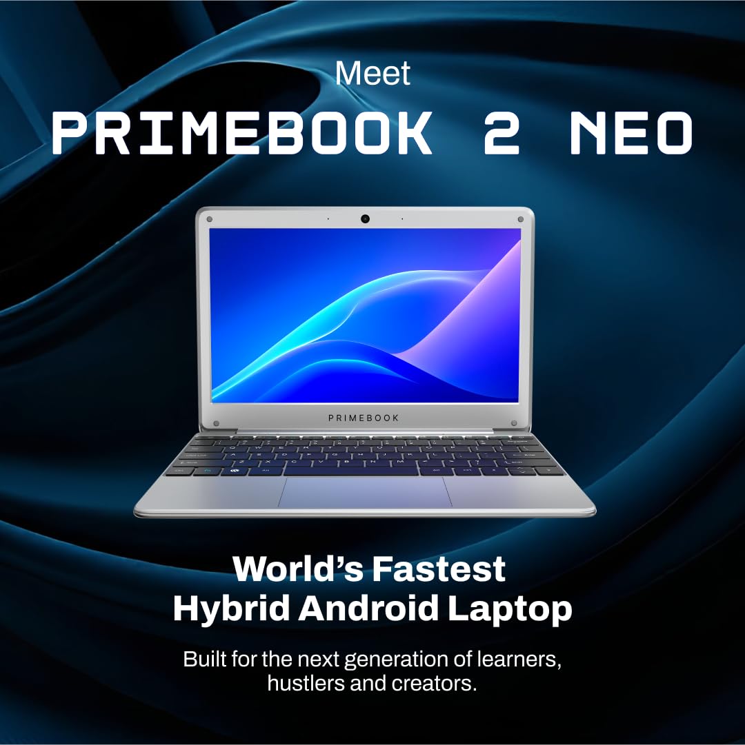 Primebook 2 Neo 2025 (New Launch) | 6GB RAM, 128GB Storage (Upgradable Upto 512GB) | MediaTek Helio G99 | Android 15 (PrimeOS3.0) | in-Built AI | 11.6” Thin & Light Laptop | Type-C, USB, MicroSD Ports - Image 2