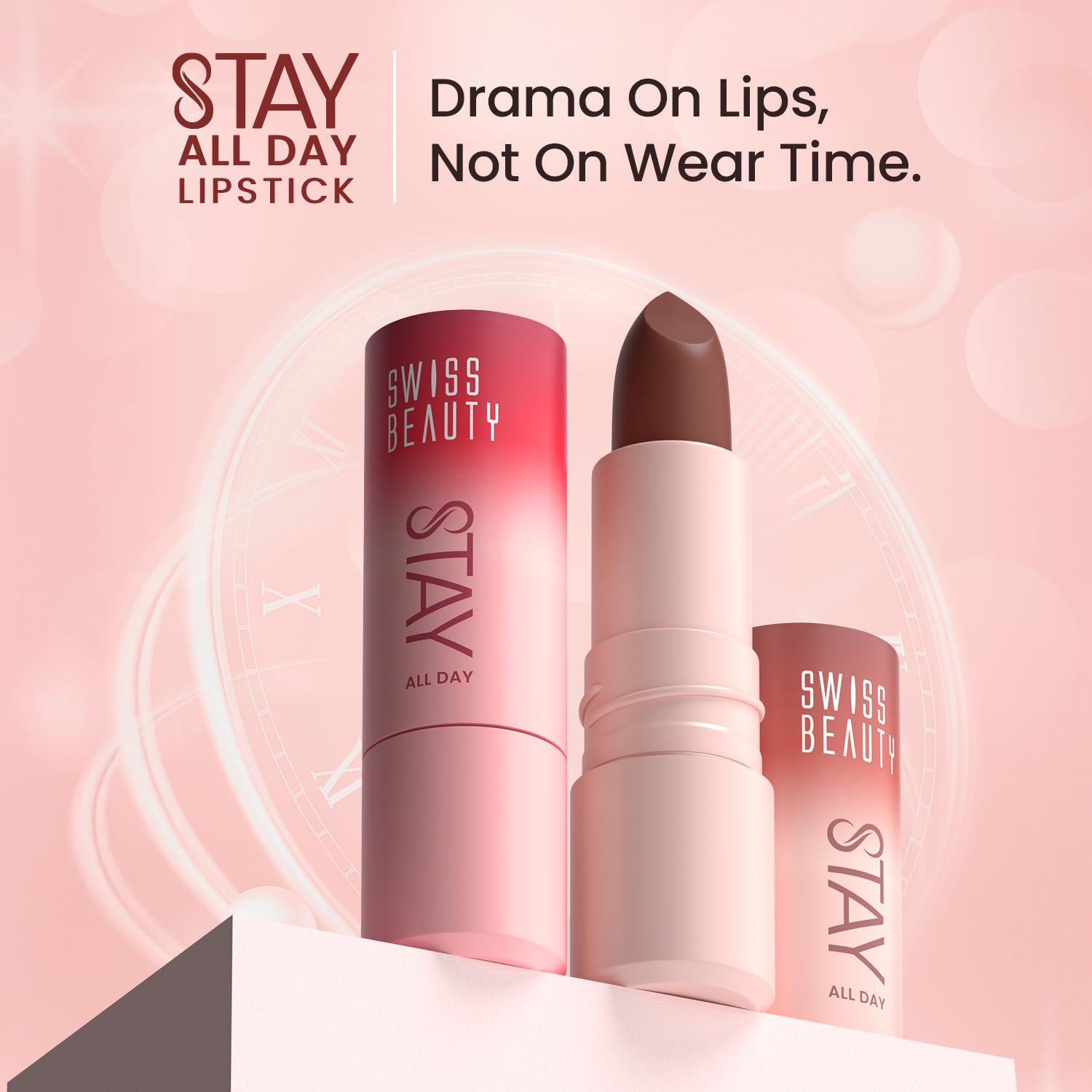 Swiss Beauty Stay All Day Lipstick | 12-Hour Stay | Transfer-Proof | Matte Finish | With Vitamin E & Shea Butter | Shade- 8. Classy, 4g - Image 2