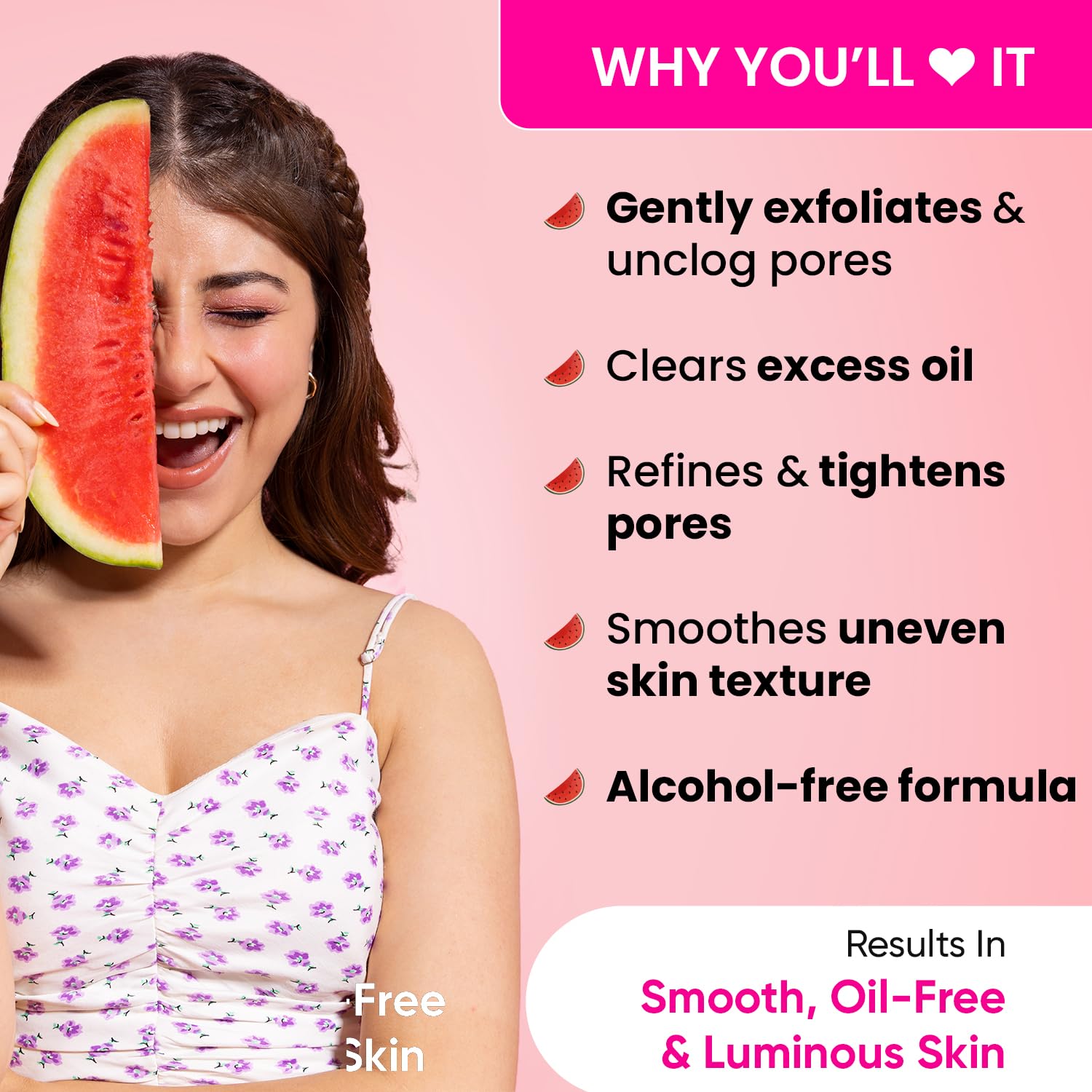 Dot & Key Watermelon SuperGlow Glycolic Face Pore Tightening Toner | for Glowing Skin | Alcohol Free, Toner for Uneven Skin Tone | For All Skin Types | 150 ml - Image 2