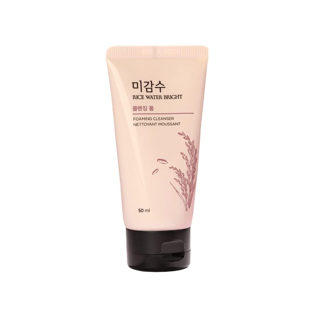 The Face Shop Rice Water Bright Foaming Face Wash 50ml, Face Wash for Glowing Skin, Cleanser for Uneven Skin Tone, Korean Skin Care Products, Face Wash For Oily skin - Image 2